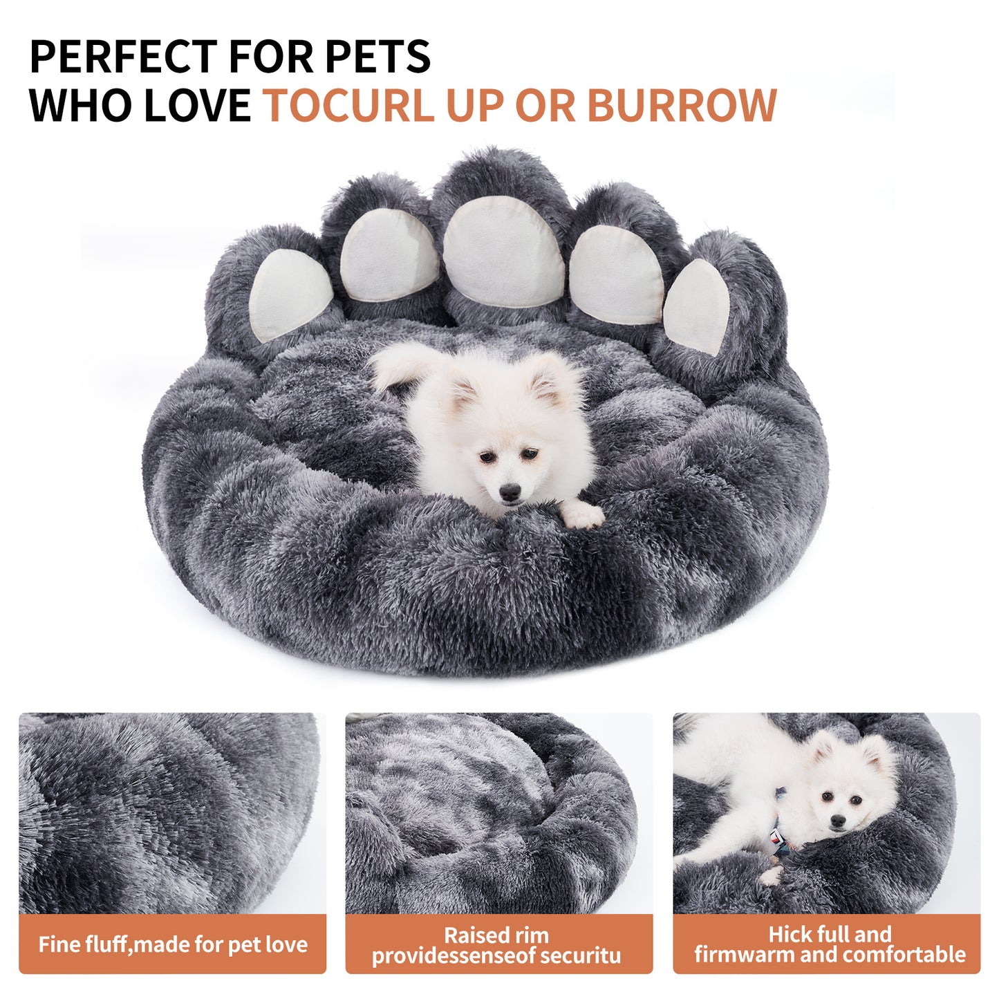 πΎ Zacht & Knus Dierenbed in Beerpoot-Vorm β Voor Kleine en Middelgrote Honden & Katten