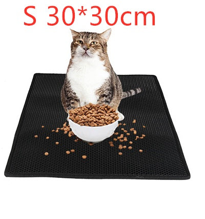 Waterdichte Kattenbakmat – Honingraatstructuur & Urinebestendig | Anti-Rommel Kattenmat