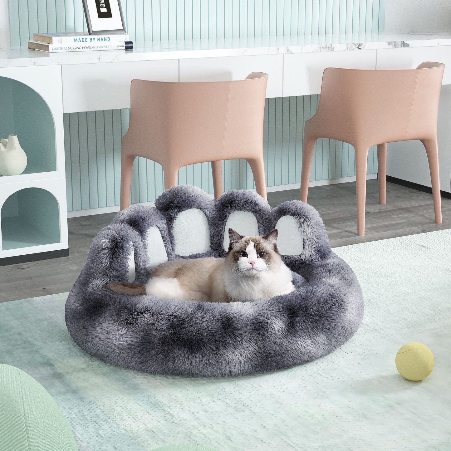 πΎ Zacht & Knus Dierenbed in Beerpoot-Vorm β Voor Kleine en Middelgrote Honden & Katten