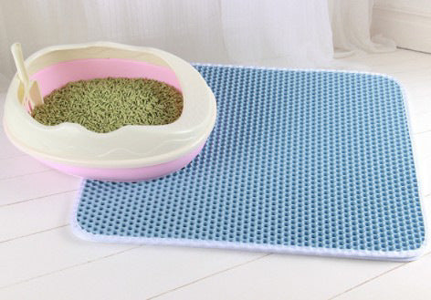 Waterdichte Kattenbakmat – Honingraatstructuur & Urinebestendig | Anti-Rommel Kattenmat