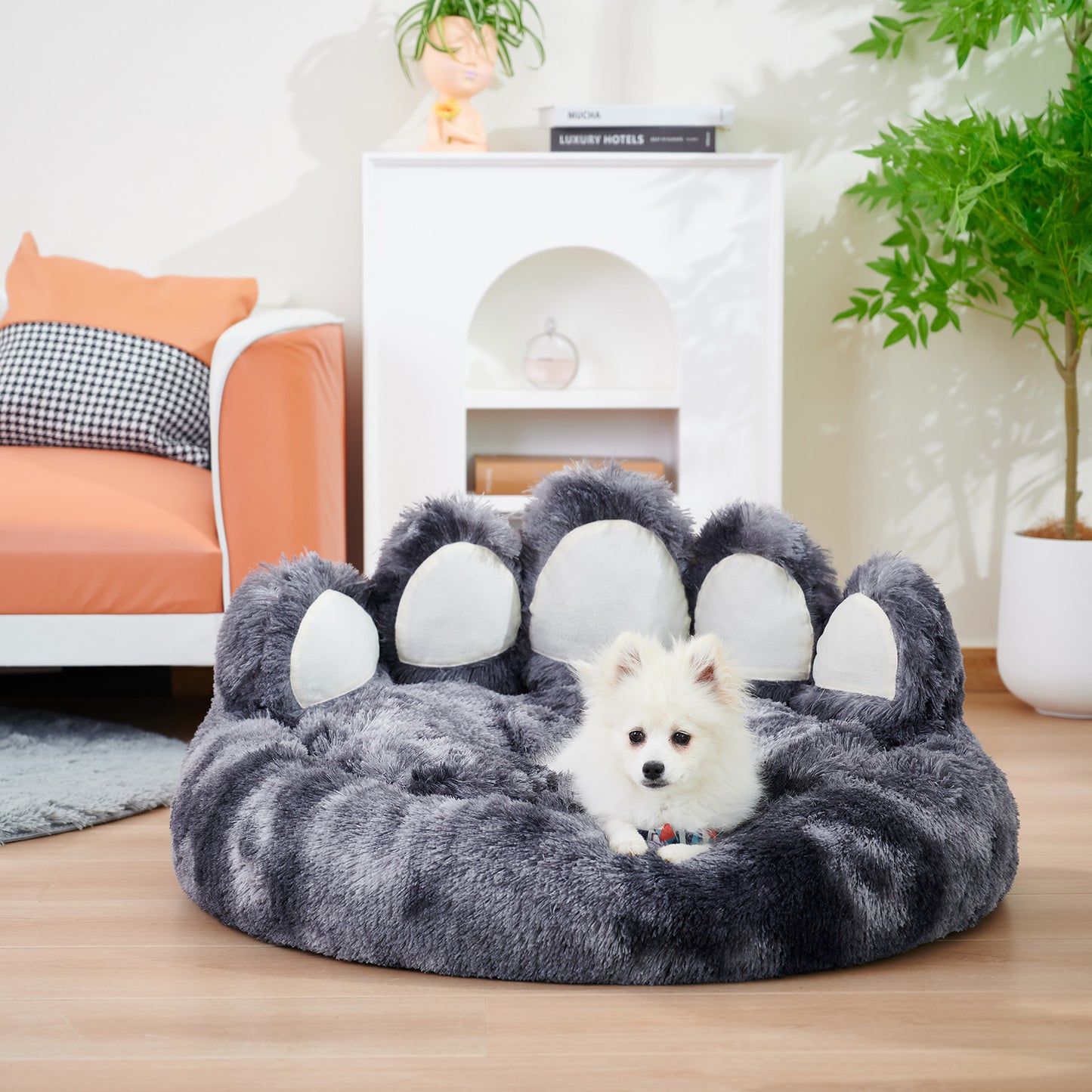 πΎ Zacht & Knus Dierenbed in Beerpoot-Vorm β Voor Kleine en Middelgrote Honden & Katten