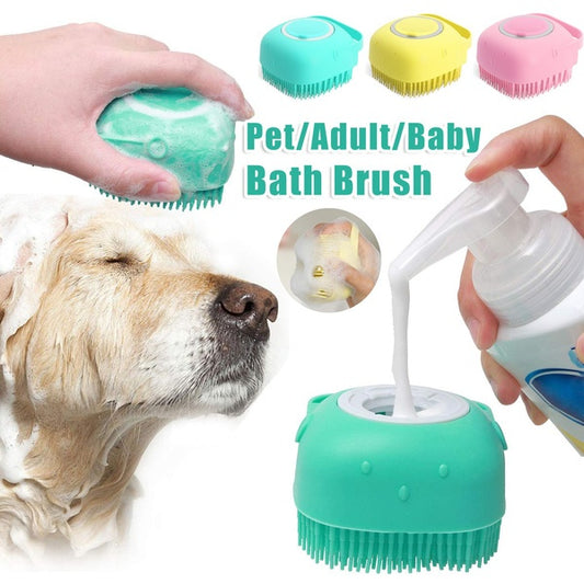 Siliconen Hond & Kat Massagehandschoen – Badborstel met Shampooreservoir voor Verzorging en Reiniging