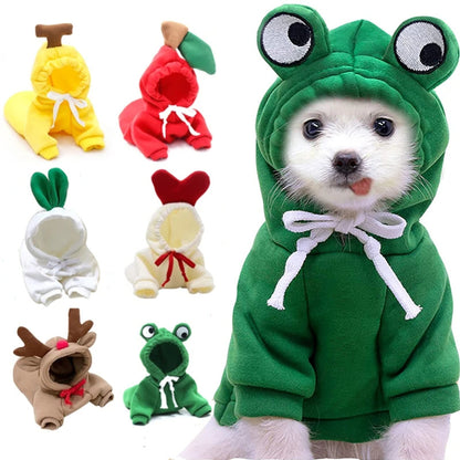 Schattige Fruit Hoodies voor Kleine Honden – Warme Winterjas van Fleece voor Chihuahua, Franse Bulldog