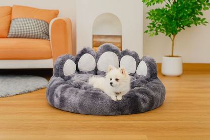 🐾 Zacht & Knus Dierenbed in Beerpoot-Vorm – Voor Kleine en Middelgrote Honden & Katten