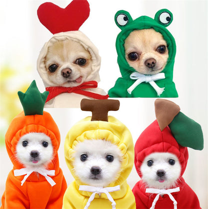 Schattige Fruit Hoodies voor Kleine Honden – Warme Winterjas van Fleece voor Chihuahua, Franse Bulldog